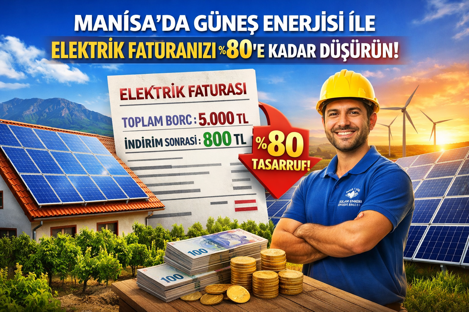 Manisa’da Güneş Enerjisi ile Elektrik Faturanızı %80’e Kadar Düşürün