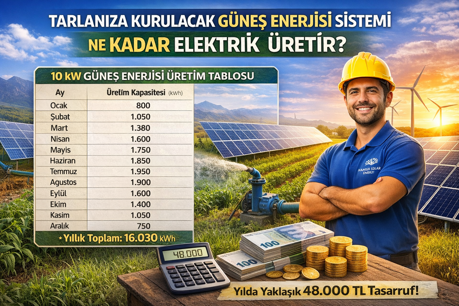 Tarlanıza Kurulacak Güneş Enerjisi Sistemi Ne Kadar Elektrik Üretir?